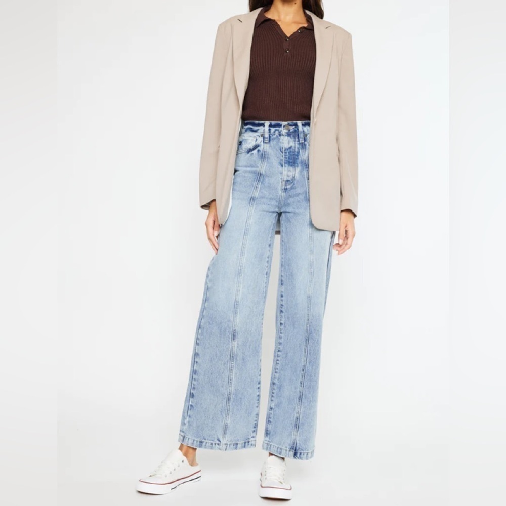 KANCAN Mara Ultra High Rise 90'S Wide Leg Jeans Sz. 15/31 Light-Wash 100% Cotton